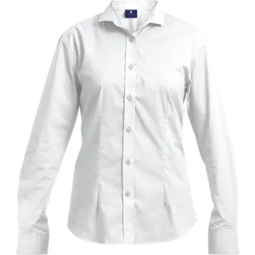 Ladies Slim Fit Lounge Long Sleeve White